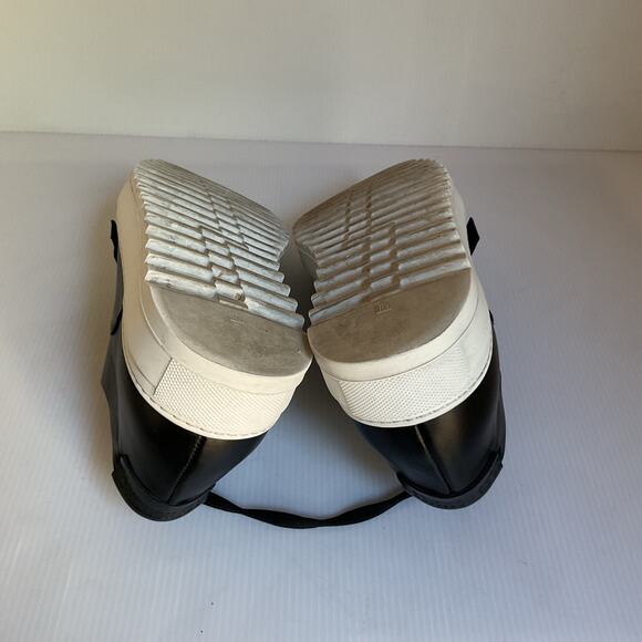 Les Hommes Black Leather Studded Buckle Sneakers Men’s Size 42/ 9 US  Italian - Picture 11 of 12